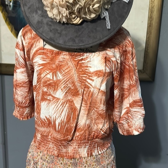 Roxy Abundant Swell Baked Clay peasant blouse. xL - Picture 1 of 8